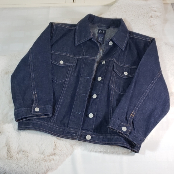 Gap Jeans Jacket Dark Denim 3/4 Sleeve Medium - Picture 5 of 6